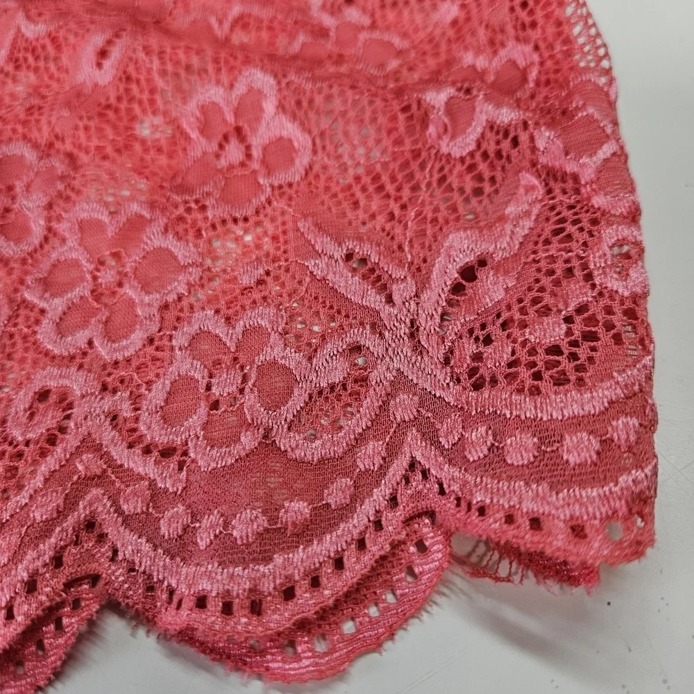 NEW Yandy Midnight Infatuation Lace Romper Teddy Sexy Tea Rose Pink S/M